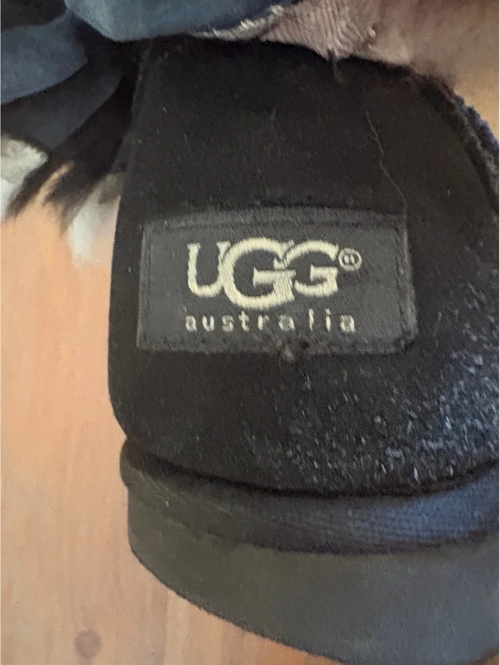 UGG Black Suede Fur Trim Boots Cozy Winter Fashion Size 7